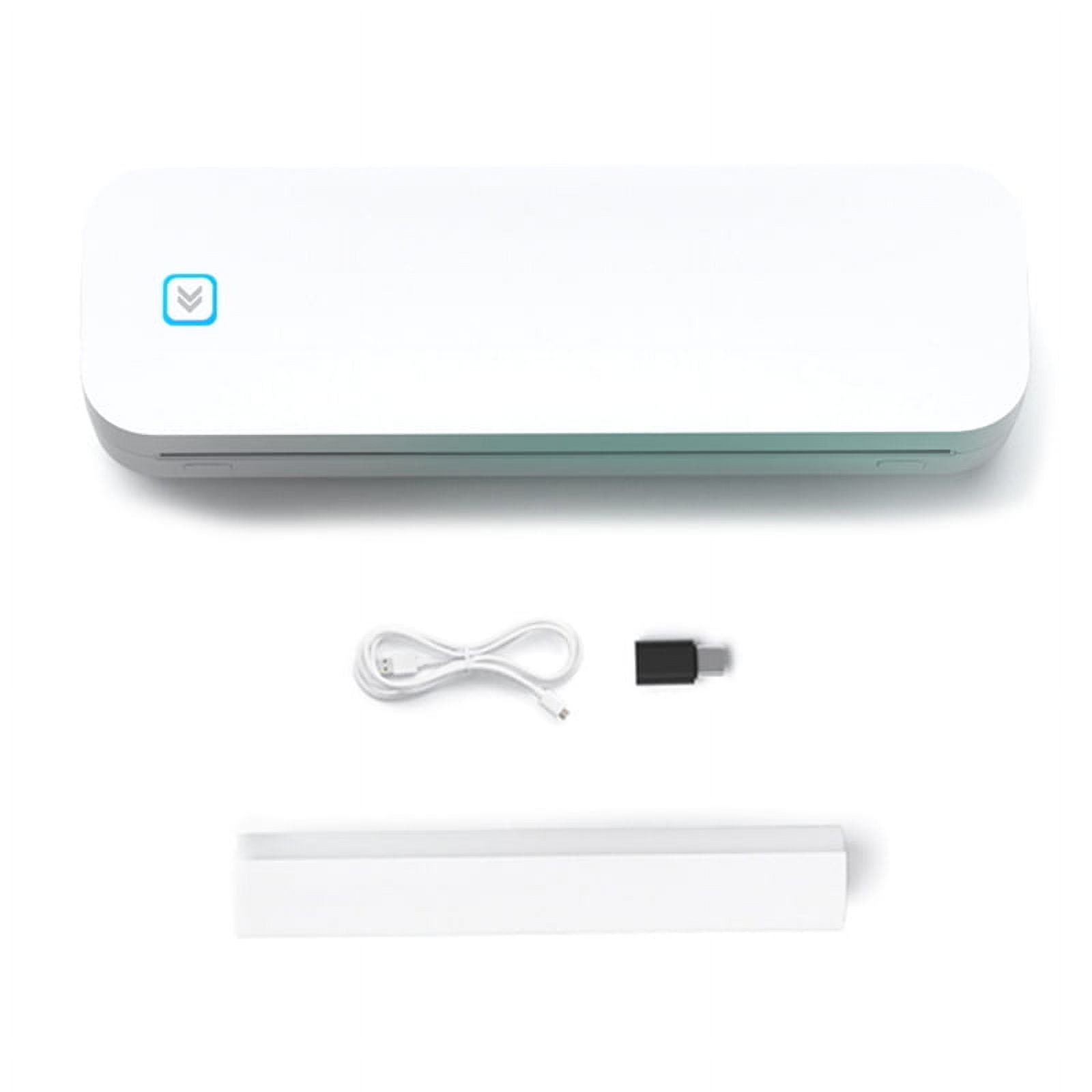 Portable A4 Thermal Printer Inkless for Office Photo PDF Document Memo Stencil Printing White,1*Printer 1*English manual 1*Data cable 1*White paper,White