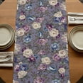thumbnail image 5 of Table Runners 72 Inches Long Dress Scarves, Spring Flowers Farmhouse Kitchen/Dining Table Runner, Coffee Tablerunners, Farmhouse Retro Botanical Purple Blue Floral 13x72 Inch, 5 of 9