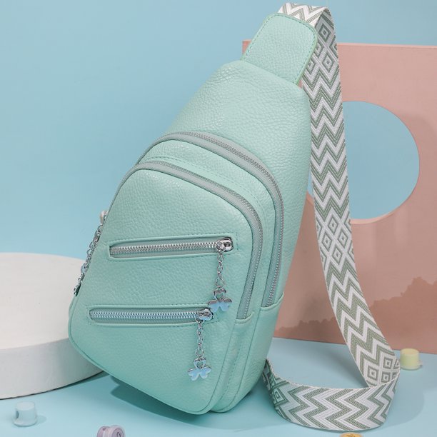 Bolsa De Pecho Bolso de pecho para mujer, bolso cruzado de moda de cuero PU, riñonera, riñonera (verde) Tmvgtek Para Estrenar