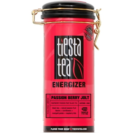 Tiesta Tea Energizer, Passion Berry Jolt, Loose Leaf Black Tea Blend, High Caffeine, 4 Ounce