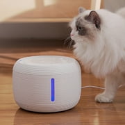 YAOKEEP Automatic Pet Water Fountain for Dogs,Cats Water Dispenser with Auto Power Off Pump,Dual Working Modes with 6 Filter Elements and LED Light,84oz/2.5L,ABS, White