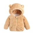 thumbnail image 2 of Godderr Toddler Baby Boys Girls Winter Fleece Coats,Thick Warm Bear Ears Hooded Cotton Coat Jacket Newborn Fleece Snowsuit Jackets Outerwear for 9M-5Y, 2 of 7