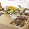 thumbnail image 4 of Ambesonne Colorful Place Mats Set of 4, Grid Mosaic Geometric, Standard Size, Brown and Marigold, 4 of 6