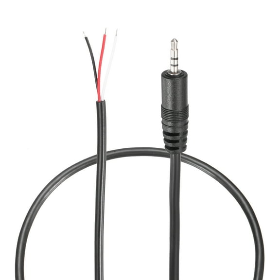 2.5mm Aux Cable Replacement Audio Cable Cord, 0.8ft 3 Pole Male to Bare Wire Audio Cable, Hi-Fi Stereo Sound Audio Cable Cord 2 Pcs