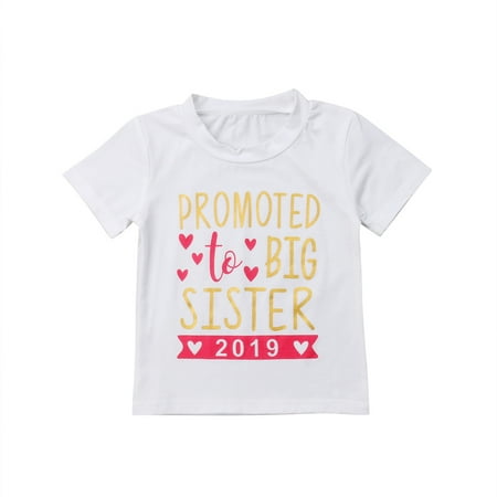 Kids Baby Girls 2019 T-shirt Toddler Big Sister Cotton Shirts Tops Clothes Tees Short Sleeve 2-3 (Best Big Sister Top)