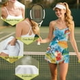 thumbnail image 6 of Yuyamidu Tropical Womens Tennis Dress with Built in Shorts Colorful Palm Leaves Golf Outfits for Womens Size 2XL, Sports Cross Open Back Athletic Backless Dress, 6 of 7