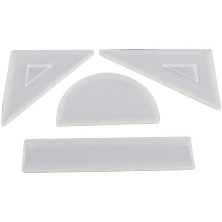 4 Shapes Silicone Resin Ruler Molds Kit,Handmade Straignt Ruler Square ...
