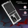 thumbnail image 3 of Compatible Samsung Galaxy S22 Ultra Silicone Metal Case with Kickstand Built-in Screen Protector,Military Grade Shockproof Full Body Protection Metal Case for Galaxy S22 Ultra Phone Case Silver, 3 of 14