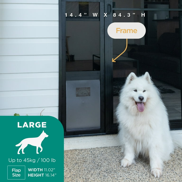 Hakuna Pets Large Black Mesh Patio Pet Door, Suitable for Screen