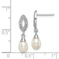 thumbnail image 2 of FB Jewels Sterling Silver Rhod Plated Diamond and FW Cultured Pearl Post Ear, 2 of 2