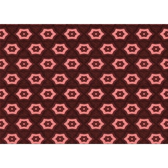 Ahgly Company Machine Washable Indoor Rectangle Transitional Cherry Red Area Rugs, 7' x 9'