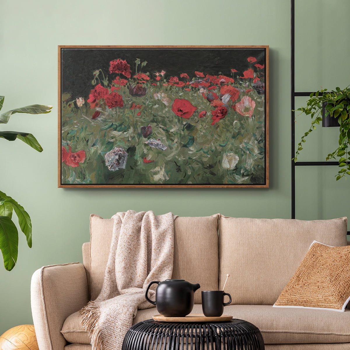 Vintage Botanical Print-XCV By Wexford Home Framed in Walnut Wood Gallery Wrapped Canvas 27 in. x 41 in.