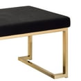 thumbnail image 4 of Benjara Astonishing Bench, Black Fabric & Gold, 4 of 5