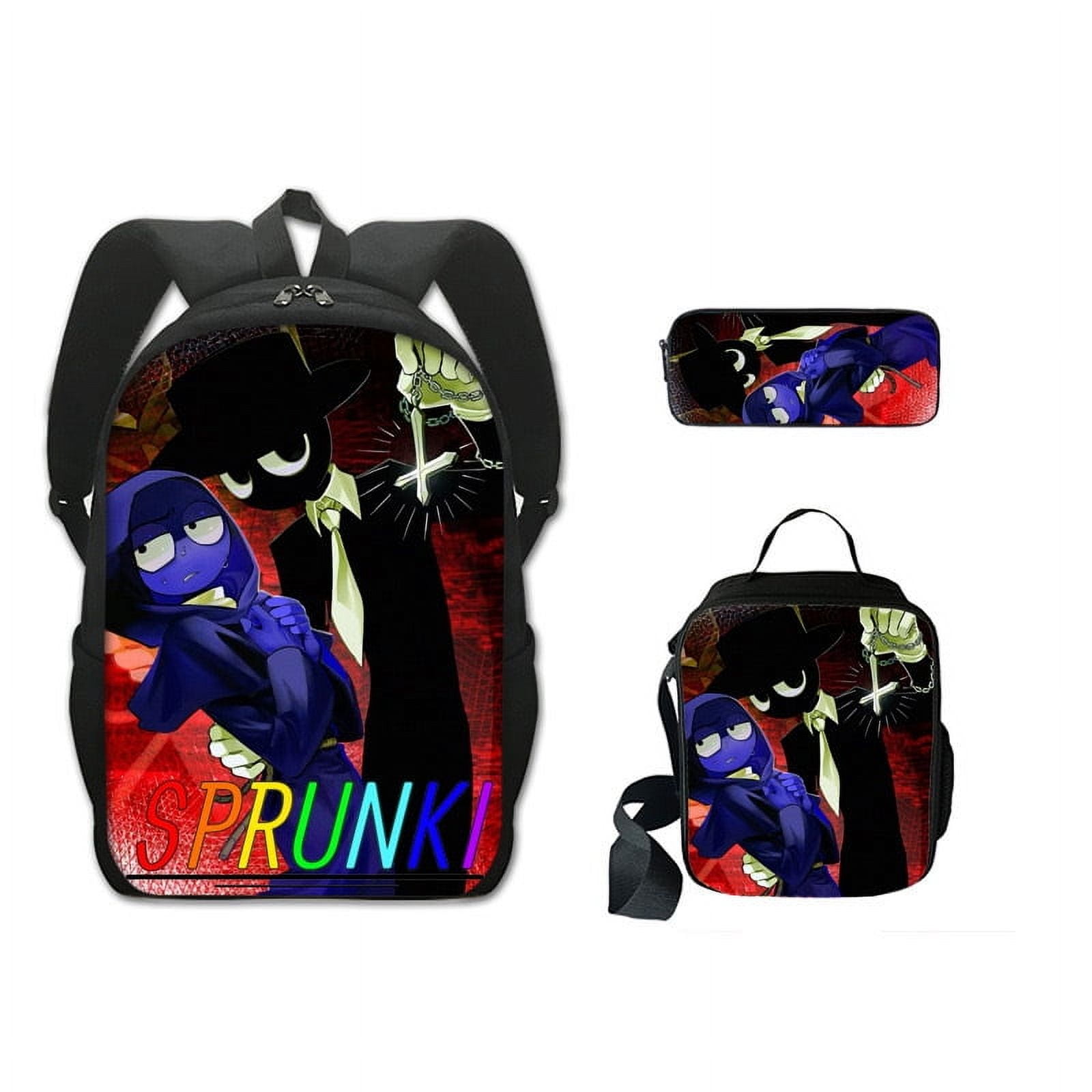 WovenWink Sprunky Backpacks, Sprunki Back Packs Pencil Bags Crossbody Bags Games Mochila Travel Back Packs, Best Gifts for Game Fans Birthday Graduation Theme Party
