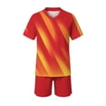 thumbnail image 2 of ITSAME Boys Girls Football Training Outfits Breathable V-Neck Top and Shorts 2-Piece Kids Soccer Uniform Set Red Size 11, 2 of 9