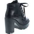 thumbnail image 5 of BAMBOO Jonas-02 Women Lace Up Chunky Heel Lug Sole Platform Combat Ankle Bootie, Black Box PU, 9, 5 of 7