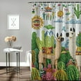 thumbnail image 2 of BCIIG Llamas Cactuses Shower Curtain Chic Modern Bathroom Decor 60"x72, 2 of 7