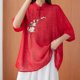 thumbnail image 5 of 1/2 Manga Tops para las Mujeres Botonados Cuello Redondo Blusa Casual, Camisa de Color Sólido de la Moda para las Mujeres, Lavado de Manos Primavera Y Verano Top, 5 of 5
