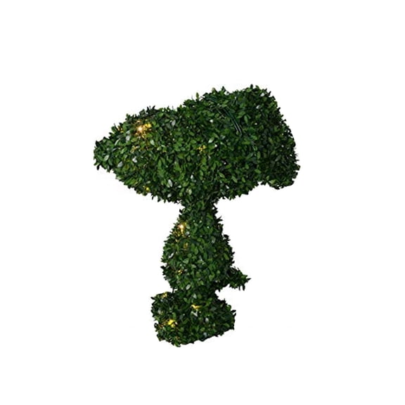 ProductWorks Artificial Pre-Lit Topiary Yard Decoration, Snoopy, 24in