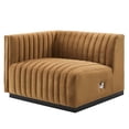 thumbnail image 4 of Modular Loveseat Sofa Couch, Black Brown, Velvet, French Living Lounge Cafe Lobby Hospitality Restaurant, Modern Contemporary Boutique HB33970, 4 of 11