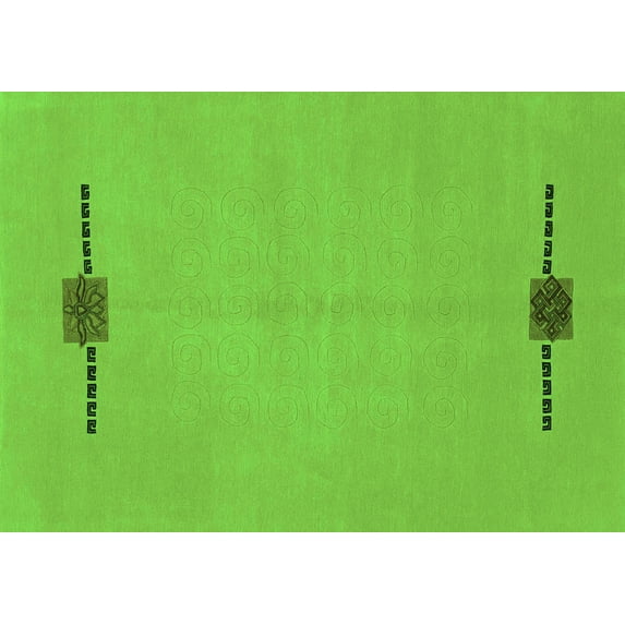 Ahgly Company Indoor Rectangle Abstract Green Modern Area Rugs, 3' x 5'