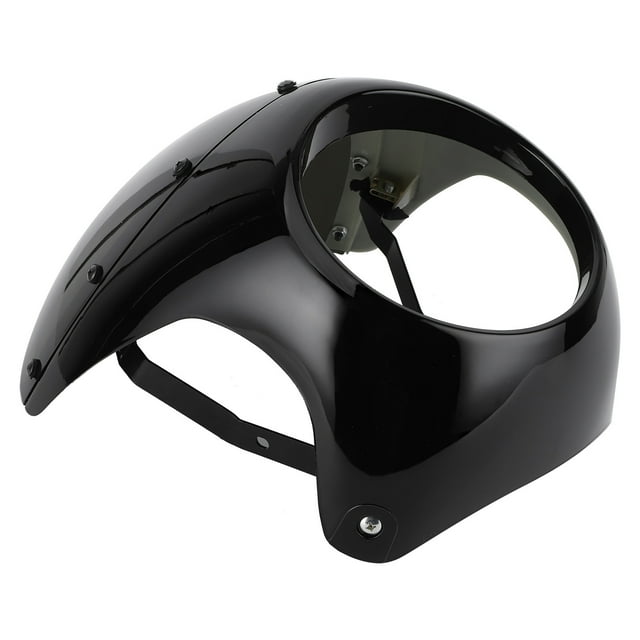 Universal Motorcycle Headlight Fairing,,Automotive Headlight Assemblies,7In Headlight Fairing Wind Deflector Windshield Universal For MotorcycleGlossy Black Black Lens