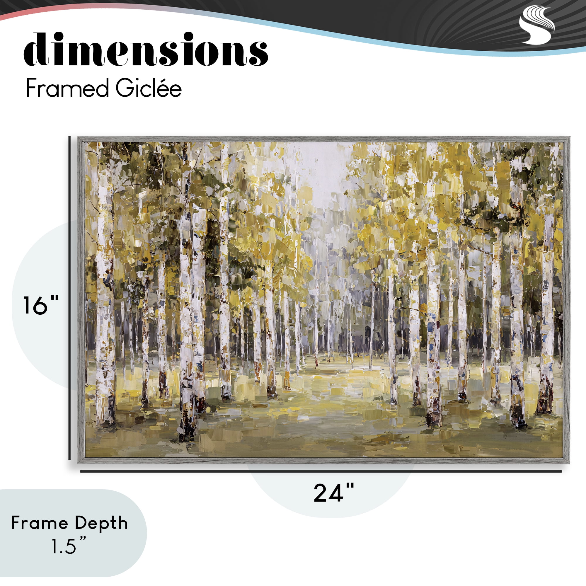 Stupell Industries Impressionist Birch Trees & Fall Leaves Gray Framed Giclee Art, design by Jacky Ngan