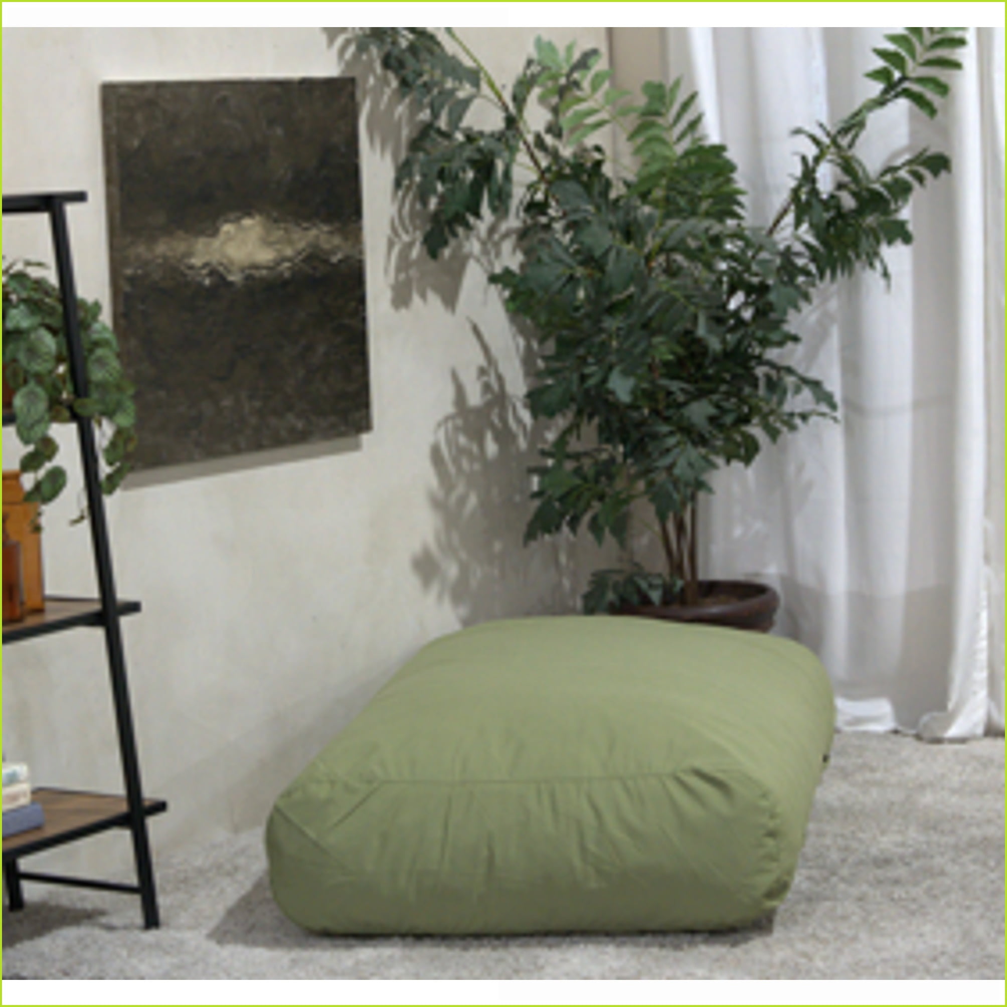 Kasper 6'x3' Water Resistant Rectangle Bean Bag Chair for Adults | Green | Waterproof Fabric
