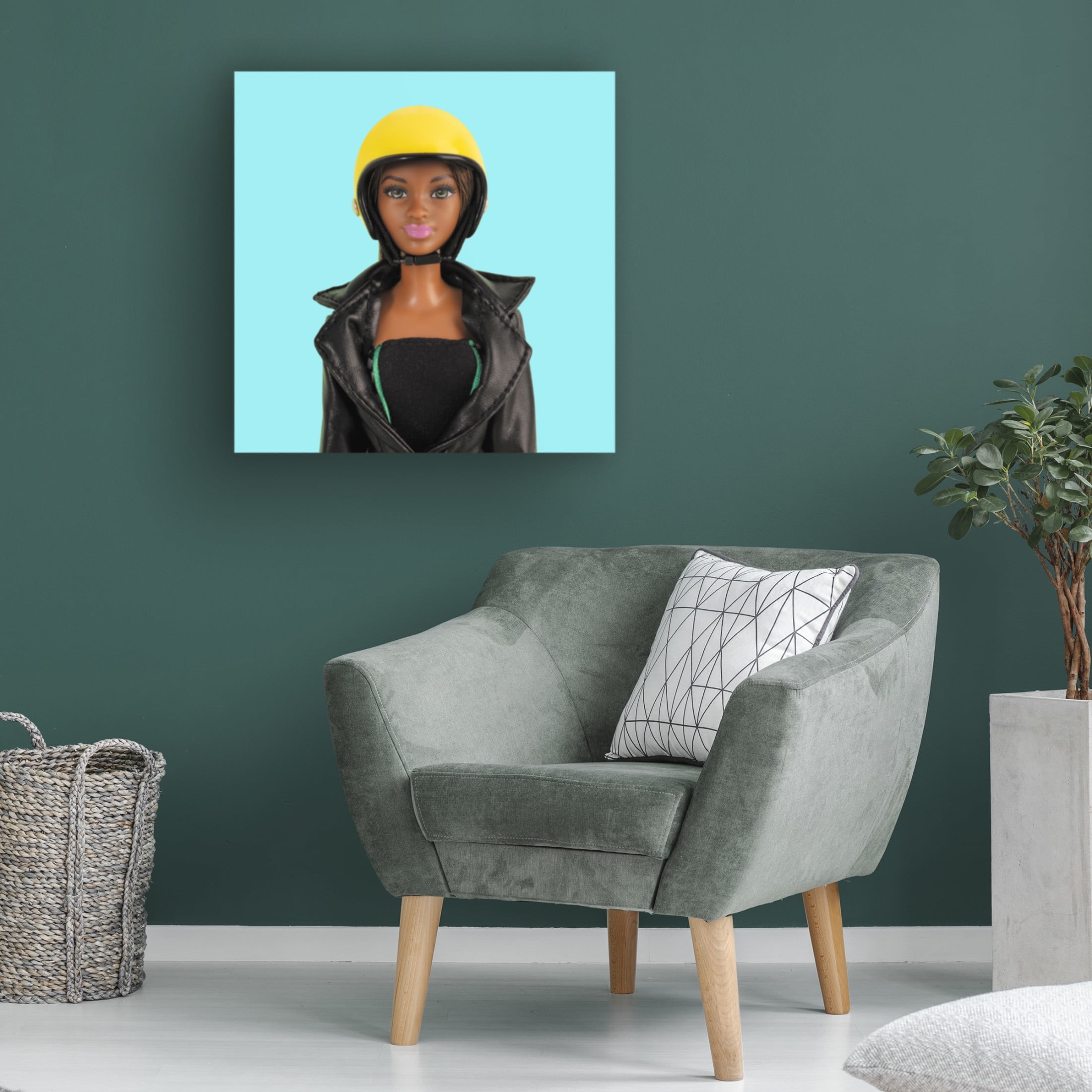 Canvas Wall Art - Julia Ramiro 'Safety First Pastel.1' Wall Art for Living Room, Bedroom, or Office Décor by Trademark Fine Art - 35 x 35 Inches