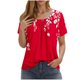 thumbnail image 1 of Camisetas de Cuello Redondo Impreso Gradiente de las Mujeres, Manga Corta Casual Top para el Uso Diario, 1 of 7