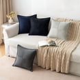 thumbnail image 5 of Corduroy Pillow Covers with Splicing Set of 2 Super Soft Couch Pillow Covers Broadside Striped Decorative Textured Throw Pillows for Cushion Bed Livingroom 12 x 20 inch, Black, 5 of 9