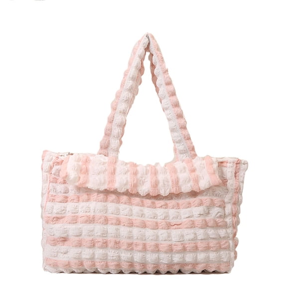 Bolsos de mano tipo burbuja para mujer, bolsos de hombro Hobo de nube a la moda de gran capacidad (rosa)