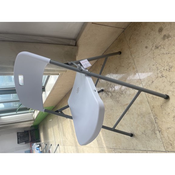 Ortus Collective Set of 4 Pack, White Plastic Folding Chair Steel Frame Commercial High Capacity Event Chair Lightweight Set for Office Wedding Party Picnic Kitchen Dining Church School