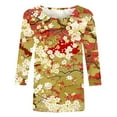 thumbnail image 2 of JTZGDY Womens Tops Cute Wildflower Printed Summer 3/4 Sleeve Crew Neck Basic Tunic T-Shirts Plus Size Dressy Casual Work Business Tees Blouse Multicolor#15 XXXXXL, 2 of 5