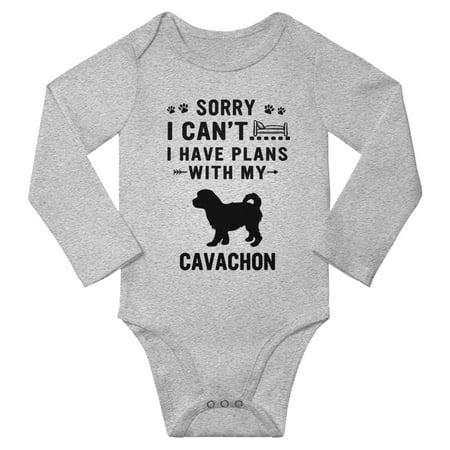 

Sorry I Can t I Have Plans With My Cavachon Baby Long Sleeve Jumpsuits (Gray 6-12 Months)
