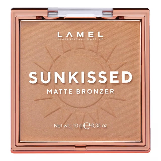 Polvo facial bronceador mate LAMEL Sunkissed - Fórmula de maquillaje orgánico bronceador de larga duración, sin brillo, no graso - Acabado mate - Piel bronceada natural - N. 401-0.35oz.