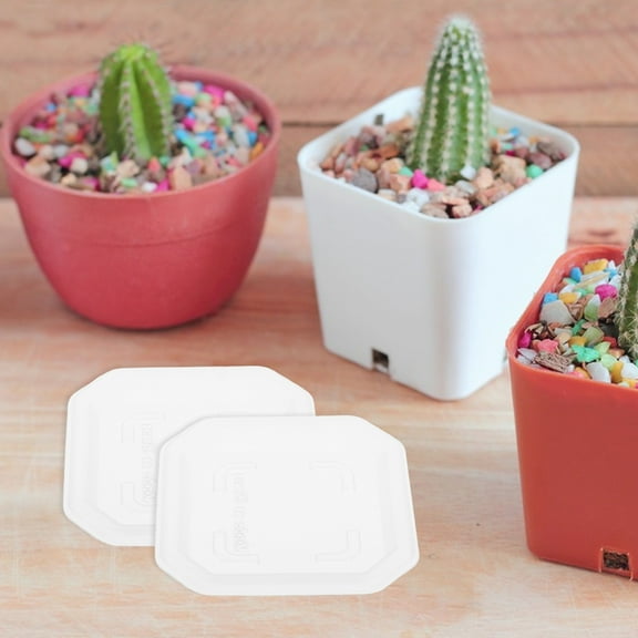 MLINS 20PCS Square Clear Plant Saucers Pant Pot Trays Plastic Water Catcher Trays for Planter Pots Flower Plant Drip Trays for Indoor and Outdoor Plants