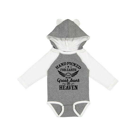 Inktastic Handpicked for Earth by My Great Aunt in Heaven Boys or Girls Long Sleeve Baby Bodysuit