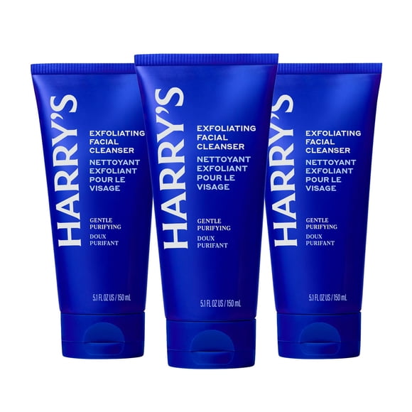 Harry's Nettoyant Exfoliant pour le Visage - Nettoyant en Profondeur pour le Visage pour Hommes - Nettoyant Quotidien pour le Visage - Doux - Roche Volcanique - Élimine les Impuretés - 5,1 oz - Lot de 3