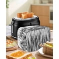 thumbnail image 4 of Black Grey Vintage Toaster Cover 4 Slice, Large Kitchen Appliance Covers, Retro Abstract Art Toaster Oven Cover with Loop, Bread Machine Cover Polyester Dust Cover Protection, 4 of 4