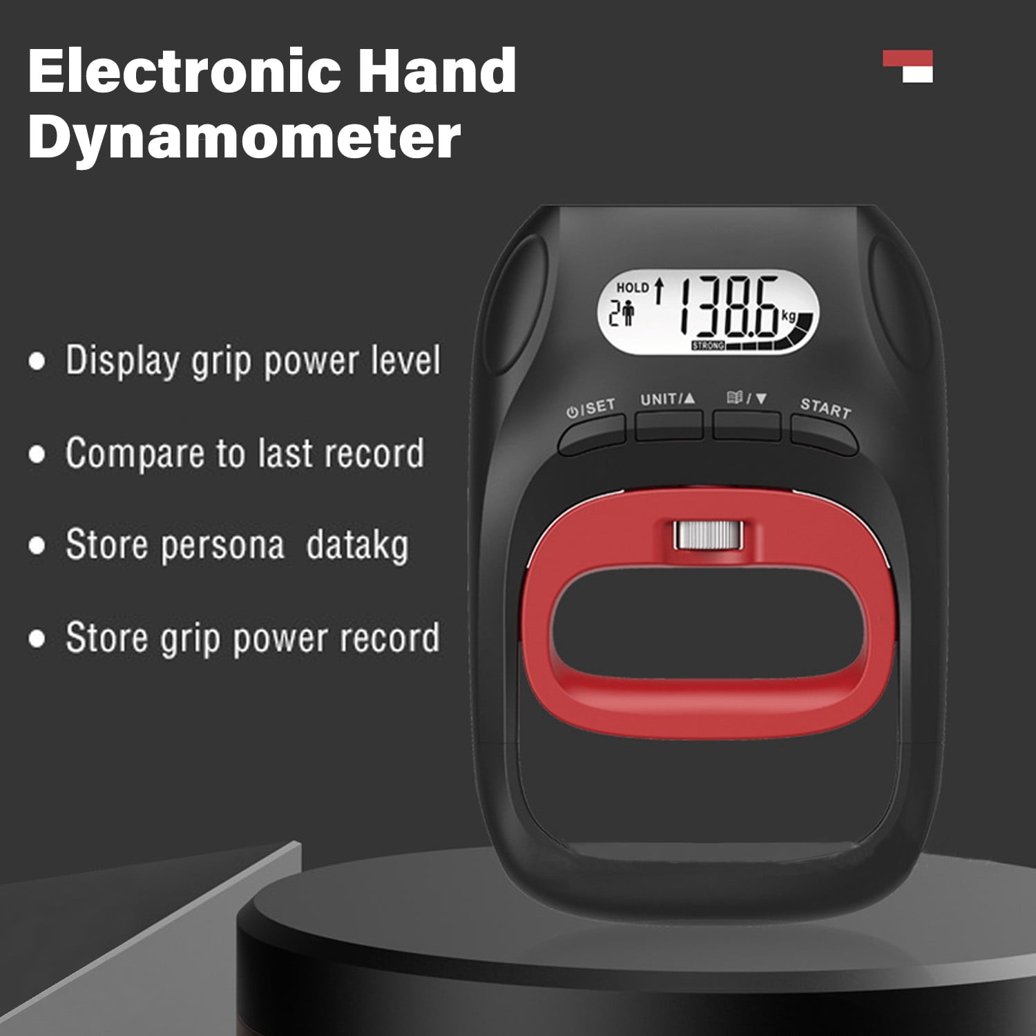 Songsun Digital Grip Strengthener: Adjustable electronic dynamometer for training & rehab. Measures up to 400 lbs/180 kg. For athletes & therapy.
