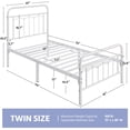 thumbnail image 5 of Yaheetech Metal Platform Bed Frame with Headboard and Footboard, Twin Size, White, 5 of 8