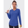thumbnail image 4 of Rosvigor Womens Workout Tops Long Sleeve V Neck Tee Shirts Athletic Shirts Comfy Activewear Tops for Gym Running Yoga, 4 of 8