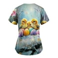 thumbnail image 4 of Colorful Womens Short Sleeve Tops Graphic Blouses for Ladies Vneck Spandex Work Scrub Happy Gift Easter Kawaii Animal Summer Fall Shirts 2025 Clothes Country Concert S, 4 of 4