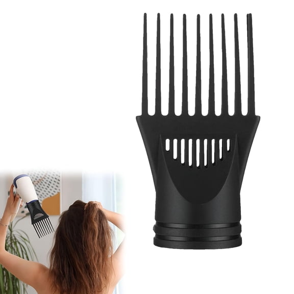 HIBIBUD Universal Blow Dryer Comb Attachment Black Brush for Hair Dryer Concentrator Nozzle Straightening Detangling
