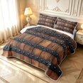 Erosebridal Vintage Wood Pattern Quilt King,Rustic Metal Straps King ...