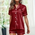 thumbnail image 2 of Satin Summer Pajamas Short Sleeve & Shorts PJS, 2 of 5