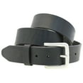 thumbnail image 1 of Mens 1 1/2 Plain Black Latigo Leather Belt Old Silver Buckle Made In USA, 1 of 4