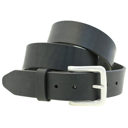 Orion Leather - Mens 1 1/2 Plain Black Latigo Leather Belt Old Silver Buckle Made In USA ...