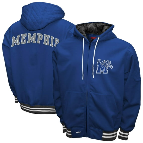 Men's Franchise Club Royal Memphis Tigers Grind Full-Zip Hoodie Jacket